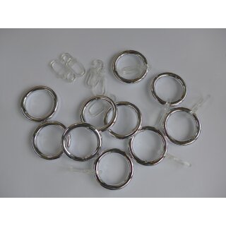 Ringe chrom glänzend für 20mm Gardinenstangen10 Stück