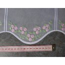 Scheibengardinenstoff rosa grün Blumen bestickt 31cm hoch