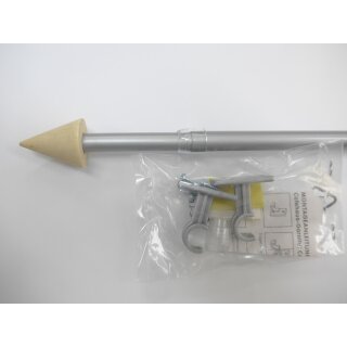 Cafe-Vorhangstange 85-135cm chrom matt mit Holzkegel