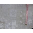 Dekostoff Schneeflocken goldsilberglitzer Weihnachten 143cm breit