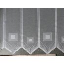 Scheibengardinenstoff Karo und Muster weiß 120cm hoch