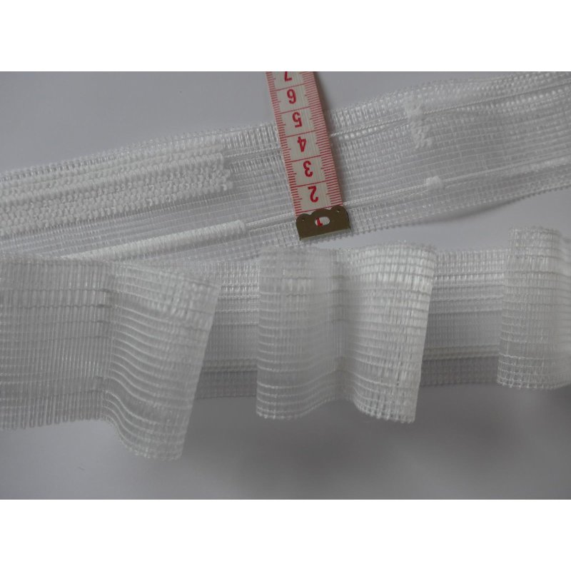 Gardinenband Flachfalte 65 mm 1:2 weiß Meterware 