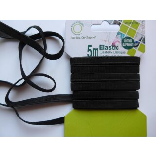 Gummilitze Gummiband 5 Meter schwarz 8mm breit