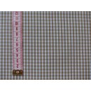 Baumwollstoff beige weiß 3mm kariert durchgewebt