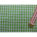 Baumwollstoff hellgrün weiß  kariert 5mm Meterware