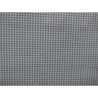 Reststück 40x155cm Baumwollstoff grau weiß kariert 2mm durchgewebt
