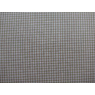 Baumwollstoff beige weiß kariert 2mm durchgewebt Meterware