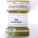Gummiband Flachgummi 5 Meter Gummilitze weiß 8mm breit