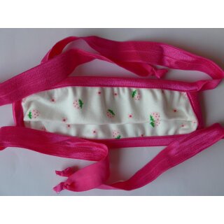 Gesichtsmaske rosa pink weiß mit Tiere für Kinder zum Binden