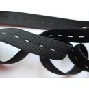 Knopflochgummiband 15mm schwarz elastisch Meterware