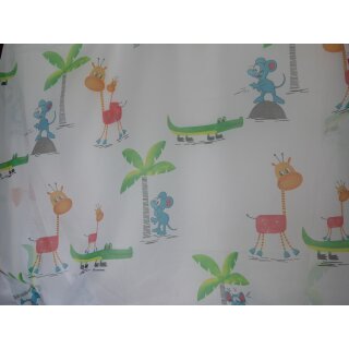 Gardinenstoff Giraffe Maus Krokodil Kindergardine Meterware