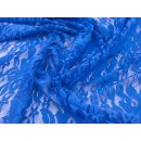 Kleiderstoff elastische Spitze Blüten königsblau