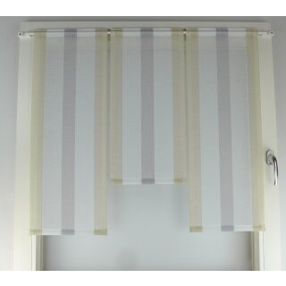 Miniflächen-Set beige grau längs gestreift Scheibengardine
