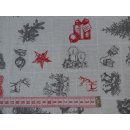 Dekostoff silberglitzer Motive Weihnachten 140cm breit