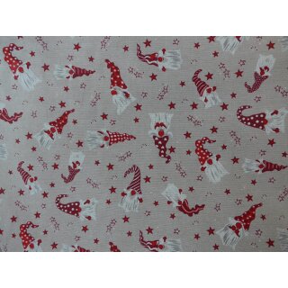 Dekostoff Wichtel Sterne rot Weihnachten 140cm breit