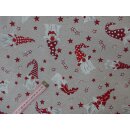 Dekostoff Wichtel Sterne rot Weihnachten 140cm breit