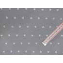 Dekostoff grau kleine Herzen 140cm breit Tischdeckenstoff