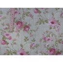 Dekostoff beige meliert mit Blumen 140cm breit