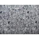 Kurzstück 155x136cm Baumwollstoff Füchse Eulen...