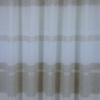 Gardinen Dekostoff Morella beige weiß Streifen 150cm breit