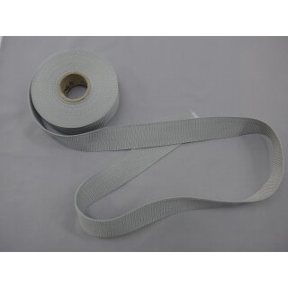 Gurtband 15mm silbergrau ca.1,6mm