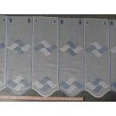 Scheibengardinenstoff blau weiß Wellenmuster 47cm hoch
