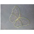 Scheibengardinenstoff mit Schmetterlinge bestickt 48cm hoch