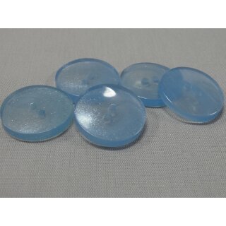 Knopf transparent glitzer hellblau 22mm