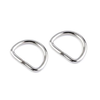 D-Ringe 20mm Metall ungeschweißt silberfarben vernickelt