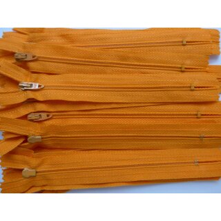 Reißverschluss orange 14cm Kunststoff nicht teilbar 20 Stück