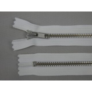 Reißverschluss weiß 12cm nicht teilbar Metall YKK