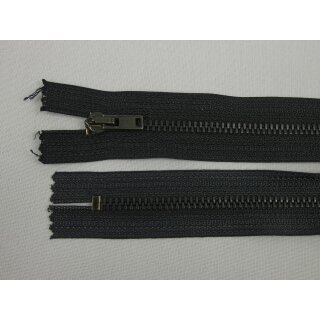 Reißverschluss schwarz anthrazit 11cm nicht teilbar Metall Opti