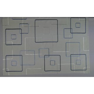 Mitteldecke hellgrau Quadrate blau 85x85cm