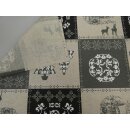 Tischläufer 44x168cm natur schwarz grau mit Weihnachtsmotiven