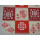 Tischläufer 44x167cm natur rot mit Weihnachtsmotiven