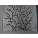 Mitteldecke Zweige anthrazit schlamm grau 100x100cm