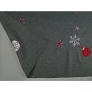 Mitteldecke Weihnachtskugel Schneeflocken anthrazit rot 85x85cm