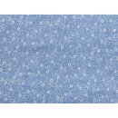 Musselin jeansblau Blumen