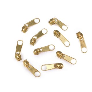 Zipper goldfarben nonlock für Reißverschluss Spirale 3mm
