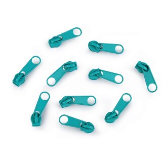 Zipper türkis nonlock für Reißverschluss Spirale 3mm