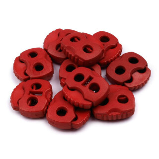 Kordelstopper 2-Loch 20x20mm Rot
