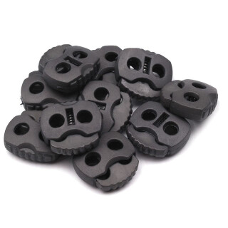 Kordelstopper 2-Loch 20x20mm Grau