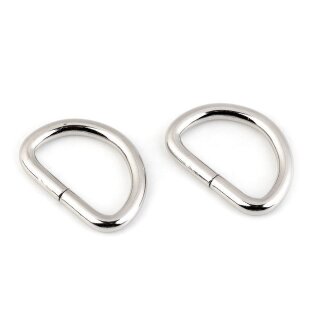 D-Ringe 25mm Metall ungeschweißt silberfarben