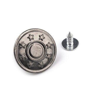 Jeansknopf nickel antik Sterne 17mm
