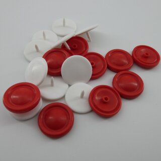 Zierstecker für Gardinen rot matt Druckknöpfe 10 Stück