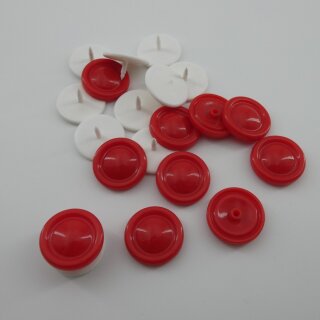 Zierstecker für Gardinen rot glänzend Druckknöpfe 10 Stück