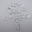 10 Stück Faltenleghaken für Ringe 28mm transparent