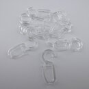 10 Stück Faltenleghaken für Ringe 28mm transparent