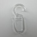 10 Stück Faltenleghaken für Ringe 28mm transparent