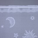 Scheibengardinenstoff weiß Sonne Mond Sterne 48cm hoch